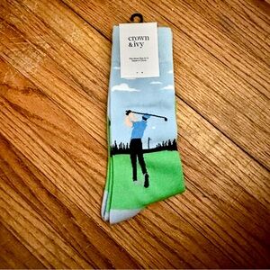 Crown & Ivy Men's Golf Print Socks - Blue and Green NWT